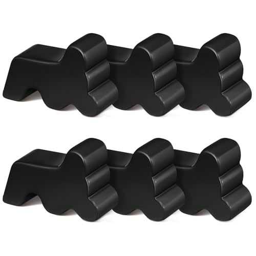 Kigeli 6 Pcs Resin Garden Pot Feet for Outdoor Planters 3 Inch Long 1.5 Inch Tall Flower Handmade Elevator Plant Feet Frost Proof Lifter for 14-20 in Pot(Black) - color: Black