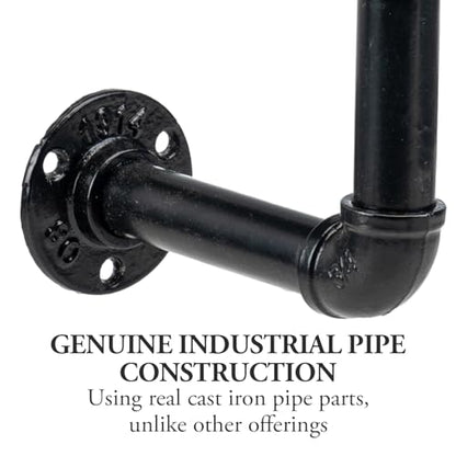 MyGift Wall Mounted Black Metal Garden Hose Holder with Pipe Design - color: Single Pipe