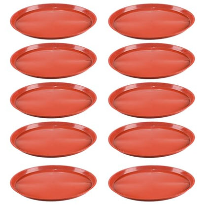 10 Pack Plant Saucer 18 Inches Plastic Drip Trays to Catch Water, Red - color: Red, size: 18 inch