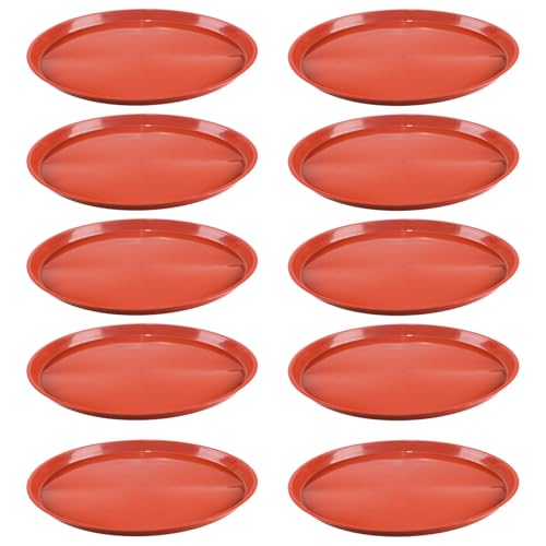 10 Pack Plant Saucer 18 Inches Plastic Drip Trays to Catch Water, Red - color: Red, size: 18 inch