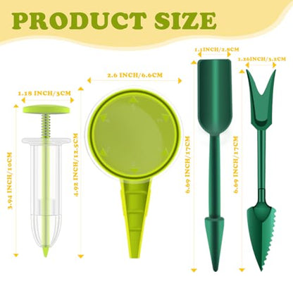 Mini Seed Spreader Set,6 PCS Small Garden Seed Planter Tool,Precise Sowing Seed Dispenser for Tiny Seeds, Hand Held Manual Seed Spreader with Seedlings Dibber and Widger Set Tools for Planting