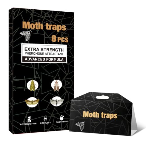 Upgraded Sticky Clothes & Pantry Moth Traps with Pheromone Lure, 8 Pack - size: 8 PACK