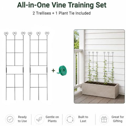 2 Pack 31" Metal Plant Trellis for Climbing Plants, Plant Support - size: 30in/2Pack