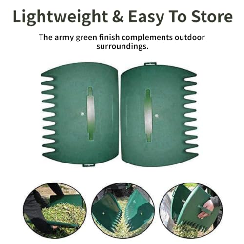 2PCS Army Green Leaf Scoops Hand Rakes