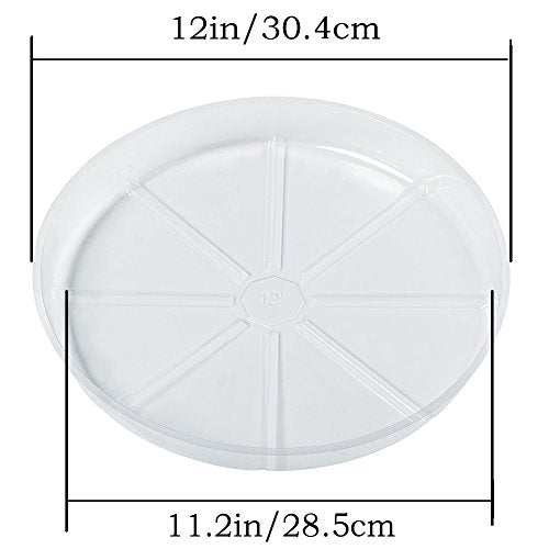 10 Piece of 12 inch Clear Plastic Plant Saucer Drip Trays for pots (12") - size: 12"