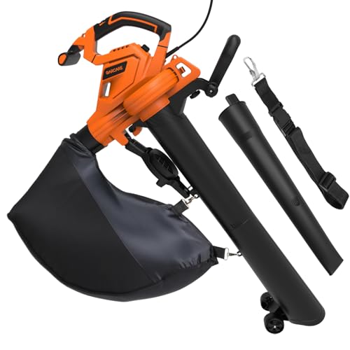 GARCARE 3-in-1 Electric Leaf Blower Leaf Vacuum and Mulcher 500 CFM 200 MPH