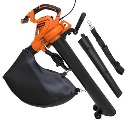 GARCARE 3-in-1 Electric Leaf Blower Leaf Vacuum and Mulcher 500 CFM 200 MPH