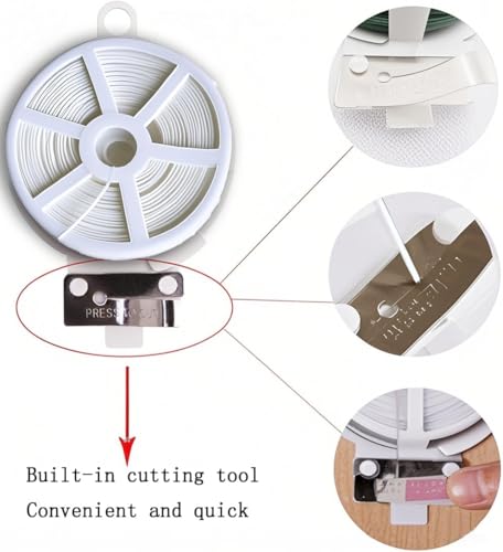 Twist Tie, 328 Feet (100m), white cable ties with Cutter, Garden Plant Ties Reusable, white Twist Ties for plants Gardening Tomatoes Tie garden ties for plants,garden twist ties flowers Climbing - color: White