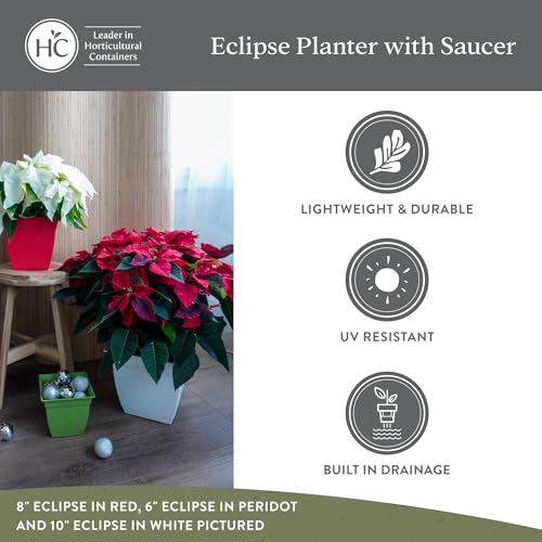 The HC Companies Eclipse Square Planter Pot, 10 Inch, Warm Gray, 2-Pack - color: Warm Gray, size: 10", style: Pack of 2