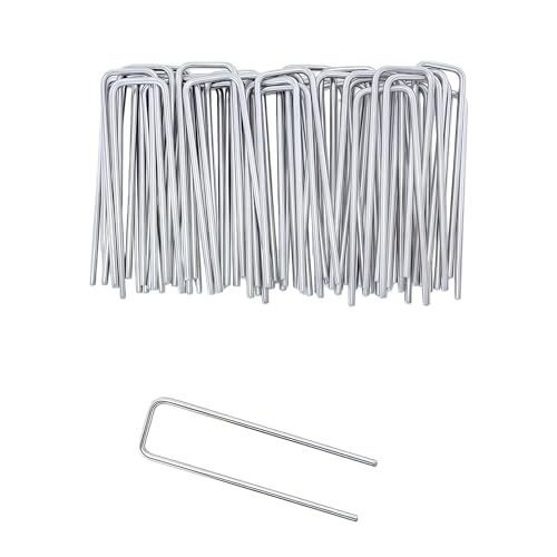 Atlantic Stainless Steel Landscape Staples Garden Stakes. (4"-Square-40pcs) - size: Square 4"x40pcs