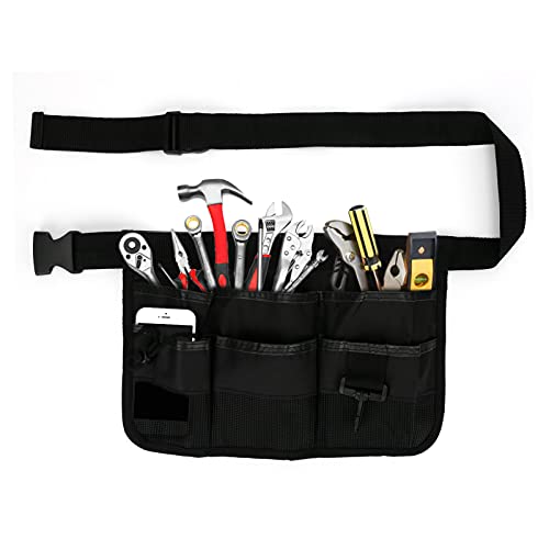 Number-one Gardening Tool Waist Bag Belt, Adjustable Garden Canvas Waist Bag with 7 Pockets of Different Sizes and Depth for Holding Gardening Tools and Home Decoration Tools
