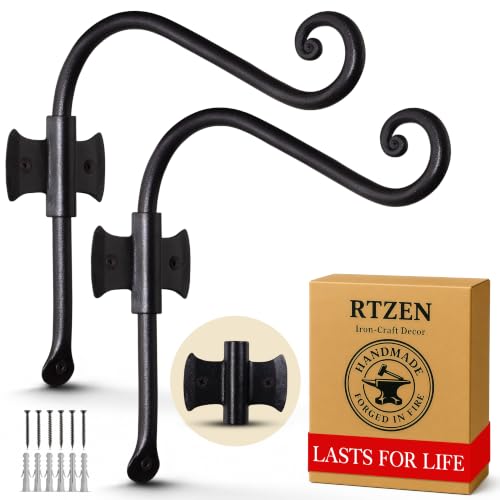 RTZEN Plant Hangers Outdoor or Indoor Heavy Duty Wall Bracket Hooks - size: 7.5 Inch, style: Axe Hooks
