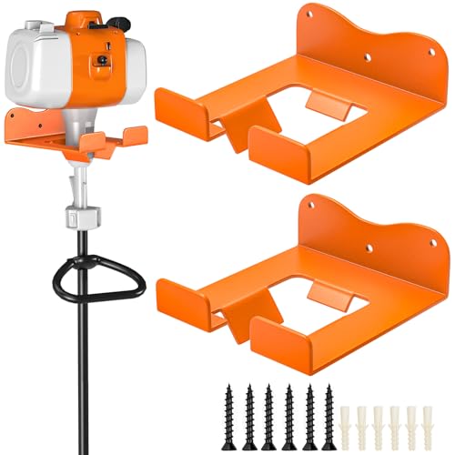 Wall-Mounted Weed Wacker Hanger, Garage Tool Organizer, 2 Pack Orange - color: Orange-2Pcs