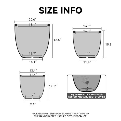 Kante Weathered Concrete Planter 16.5" Dia All-Weather Round Large Pot - color: Weathered Concrete, size: 16.5" Dia