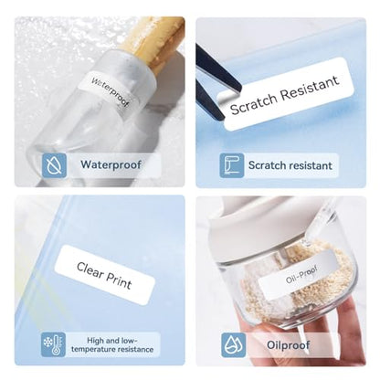 NIIMBOT Thermal Transfer Labels 0.55''x1.97'', Only for N1(B18) Label Maker - color: 0.55''×1.97''-white