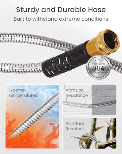 Cesun Female to Female Garden Hose 3 ft, Metal Short Water Hose, 3ft x 5/8" - size: 3ft Female to Female