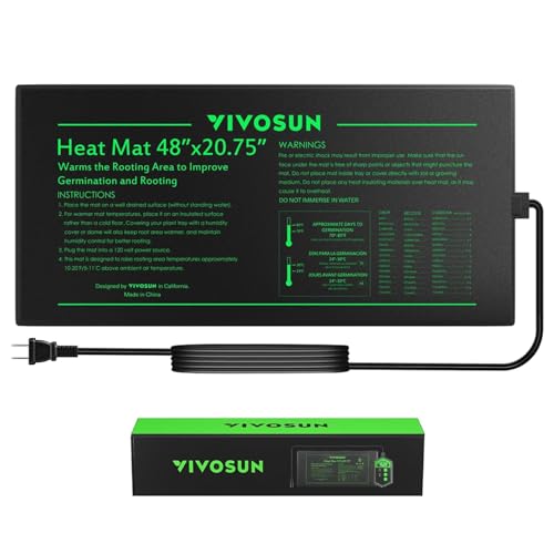 VIVOSUN 48" x 20.75" Durable Waterproof Seedling Heat Mat - size: 48"x20.75"