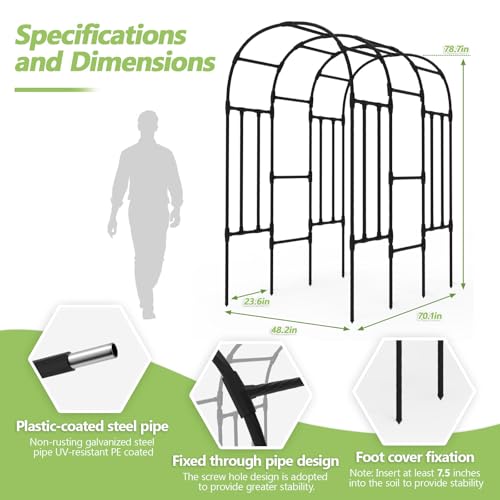 Trellis for Climbing Plants Outdoor - Cucumber Trellis Size:71*47* 79 inch - size: 71(L) * 47(W) * 87(H) inch-20MM