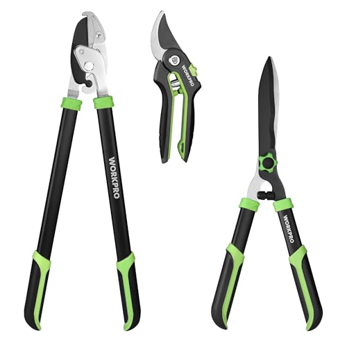WORKPRO 3-Piece Garden Shears Set, Heavy-Duty Gardening Clippers - size: 3PCS - Garden Shears Set