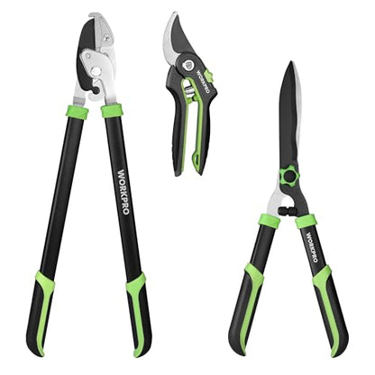 WORKPRO 3-Piece Garden Shears Set, Heavy-Duty Gardening Clippers - size: 3PCS - Garden Shears Set