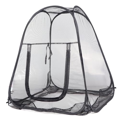Mesh Plant Cover from Animals, Plant Netting Pest Guard Cover, Plant Tent Cage Pop-up with 4 Stakes for Vegetables, Fruits, Flowers (Black, 36 x 36 x 39 Inches) - size: 36 x 36 x 39 Inches