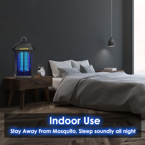 Bug Zapper Outdoor, 4200V Electric Mosquito Zapper, Bug Zapper Outdoor, Fly Traps, Fly Zapper, Mosquito Killer Indoor 3 Prong Plug, 90-130V, ABS Plastic Outer - color: JY-Black