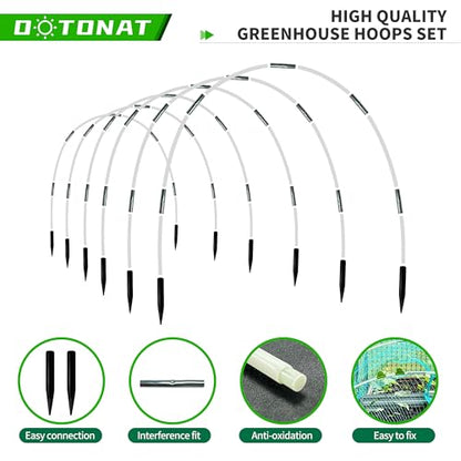 8FT Garden Hoops Grow Tunnel Kit - Rust-Free Fiberglass Frame for Raised Beds, 36pcs - DIY Plant Support for Garden Netting, Vegetable Garden Hoops Kit, Row Covers, and Greenhouse Protection - size: 36Pcs