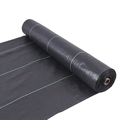 EXTRAEASY 6ft x 100ft Garden Weed Barrier Landscape Fabric,Weed Block Fabric Heavy Duty 3.2OZ,Woven Mulch for Landscaping Ground Cover Weed Control Fabric, Black Garden Bed Liner - size: 6ft x 100ft