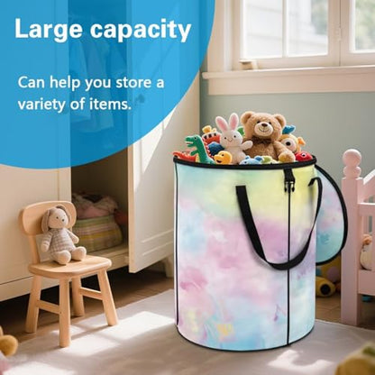 BIGCARJOB Dazzle Print Trash Can Lightweight Folding Big Trash Can with Lid Storage Bag Portable Pop Up Trash Cans for Parties, 22.83x17.71 in - color: Dazzle Print