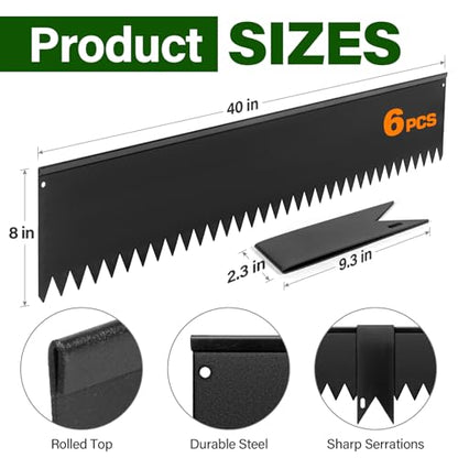 LAVEVE Galvanized Steel Landscape Edging 6-Pack, 40" L x 8" H (20Ft Total) - color: Black, size: 40"l X 8"h X 6 Pack