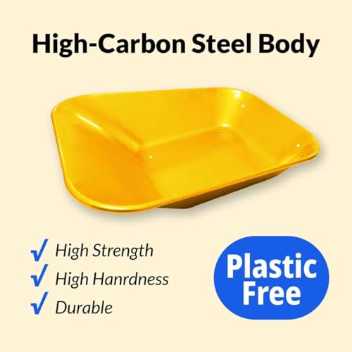 Kids Gardening Tool Set Wheelbarrow 2 Wheel Metal Wheelbarrow Toys (Yellow) - color: Yellow