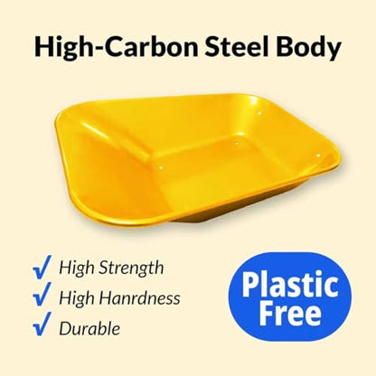 Kids Gardening Tool Set Wheelbarrow 2 Wheel Metal Wheelbarrow Toys (Yellow) - color: Yellow
