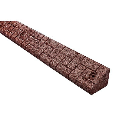 Rubberific Premium Rubber Angled Terracotta Landscape Edging - 4 ft. Long, 3.5 in. High 4 in. Deep - 4 Pack (Brown) - color: Brown