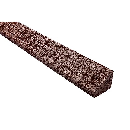 Rubberific Premium Rubber Angled Terracotta Landscape Edging - 4 ft. Long, 3.5 in. High 4 in. Deep - 4 Pack (Brown) - color: Brown