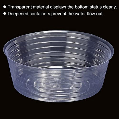 MECCANIXITY Plant Pot Saucer 10 Inch Plastic Round Flower Drip Tray for Indoor Outdoor, Clear Pack of 20 - size: 25.4x9cm