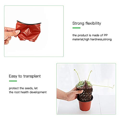 JERIA 100-Pack 4 Inch Plastic Plant Nursery Pots Come with 100 Pcs Plant Labels, Seedling Flower Plant Container and Seed Starting Pots - size: 4 Inch