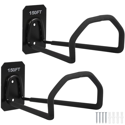 2pcs Heavy Duty Hose Hanger Wall Mount Water Hose Holders for Outside - color: 2pc Hose Holder 150ft