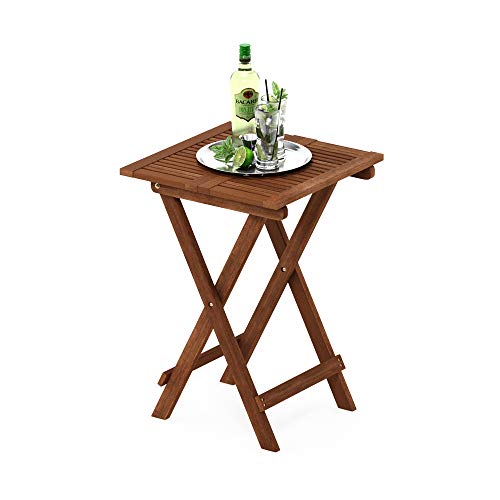 Furinno TIOMAN Outdoor Folding Patio Table with X-Legs, Natural - size: Large Square Folding Table