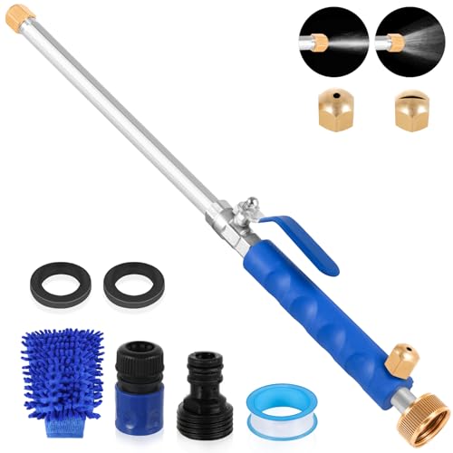 2026 Upgrade Jet Nozzle for Garden Hose 2-in-1 Jet Nozzle High Pressure Hose Nozzle with 2 Different Nozzles and Hose Quick Connectors for Car Pet Garden Cleaning