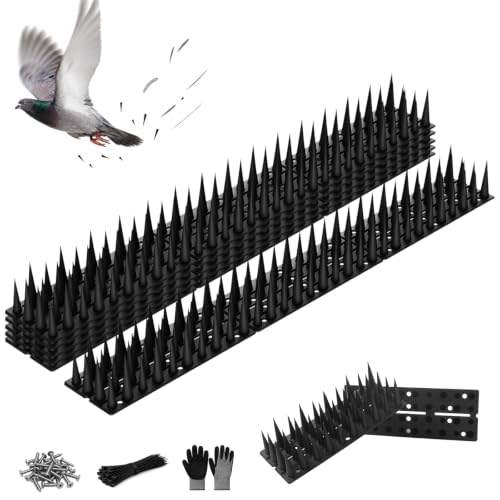 Bird Spikes, 6 Pack, 8.4 FT Total Coverage, Outdoor Bird Deterrent, Black - color: Black, size: 6 pack
