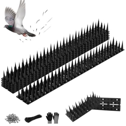 Bird Spikes, 6 Pack, 8.4 FT Total Coverage, Outdoor Bird Deterrent, Black - color: Black, size: 6 pack