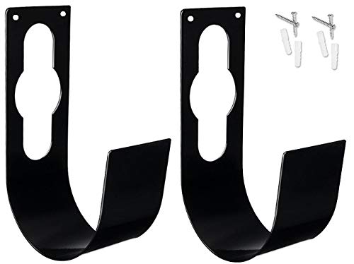 2 Pack Garden Hose Hanger Wall Mount Heavy Duty Hose Holder Hook Use for 150foot Hose (Large, Black) - size: 2 Pack Large