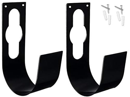 2 Pack Garden Hose Hanger Wall Mount Heavy Duty Hose Holder Hook Use for 150foot Hose (Large, Black) - size: 2 Pack Large