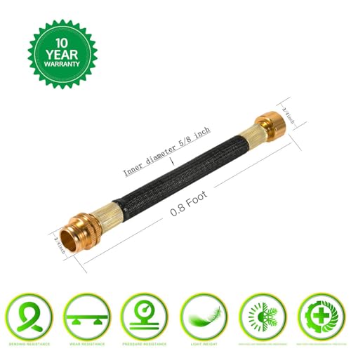 0.8ft Garden Hose Extension Flexible Adapter Short Connector With Integrated Spiral Tube for Reel/RV/Dehumidifier (1)
