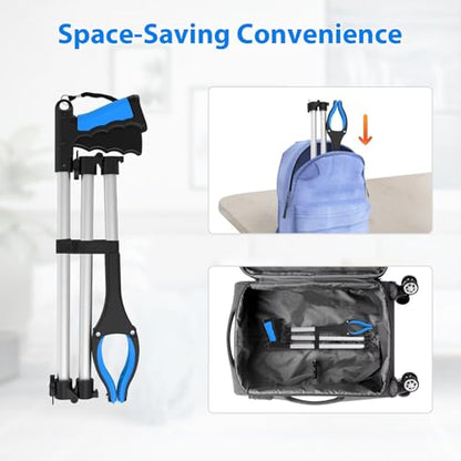 43" Grabber Reacher Tool Foldable Extension Grabber for Seniors Blue - size: 43-Inch