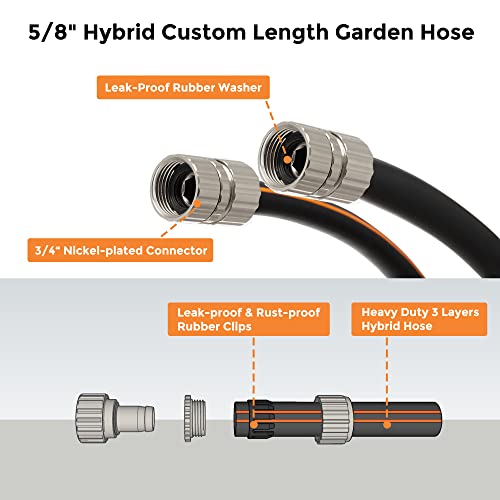 Giraffe Tools Garden Hose 5/8", 8ft Female to Female Leader Hose - size: 8ft Female to Female Hose
