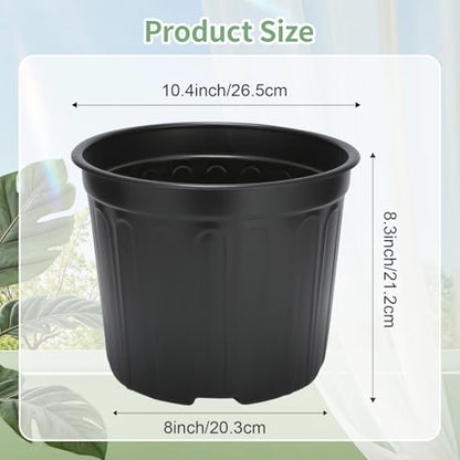 40 Pack 3 Gallon Nursery Pots, 10 Inch Plant Pots with Drainage Holes - size: 3 Gallon