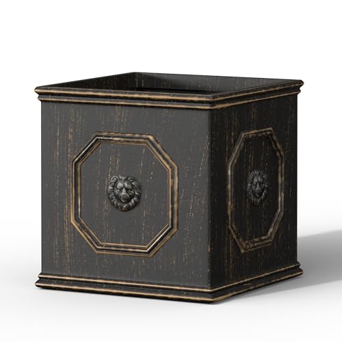 Kante Accent Square Vintage BRN Concrete Planter 12.6" W, Outdoor - color: Metallic Chestnut, size: 12.6"