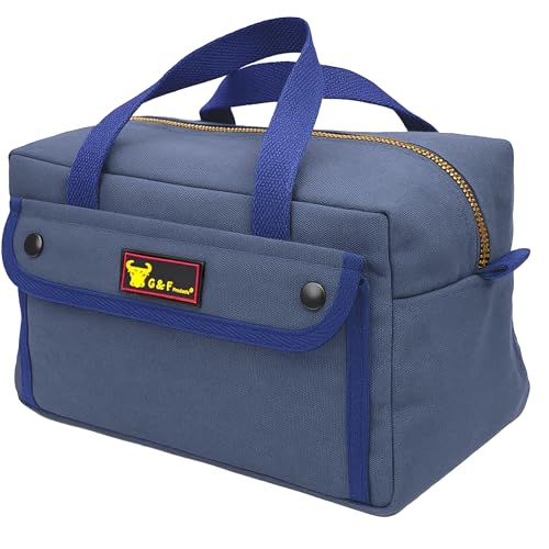 Waxed Canvas Compact Military Duffle Bag, 11 x 7 x 6 In, Water-Resistant - color: Navy Blue (11 inch x 7 inch x 6 inch)