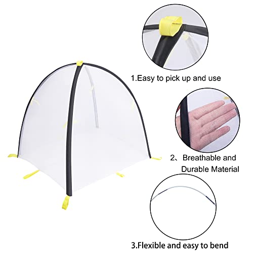 2 PCS Insect Barrier Plant Tent Cover-22 x 22 x 23 Inch Bug Guard Cover with Stakes-Insect Bird Barrier Netting Mesh for Protect Vegetable Plants Fruits Flowers from Birds Animal Eating - color: S-2pcs